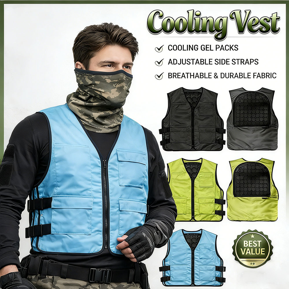 Fishing Vest - Outdoor Cooling Vest Heat Resistant Sleeveless