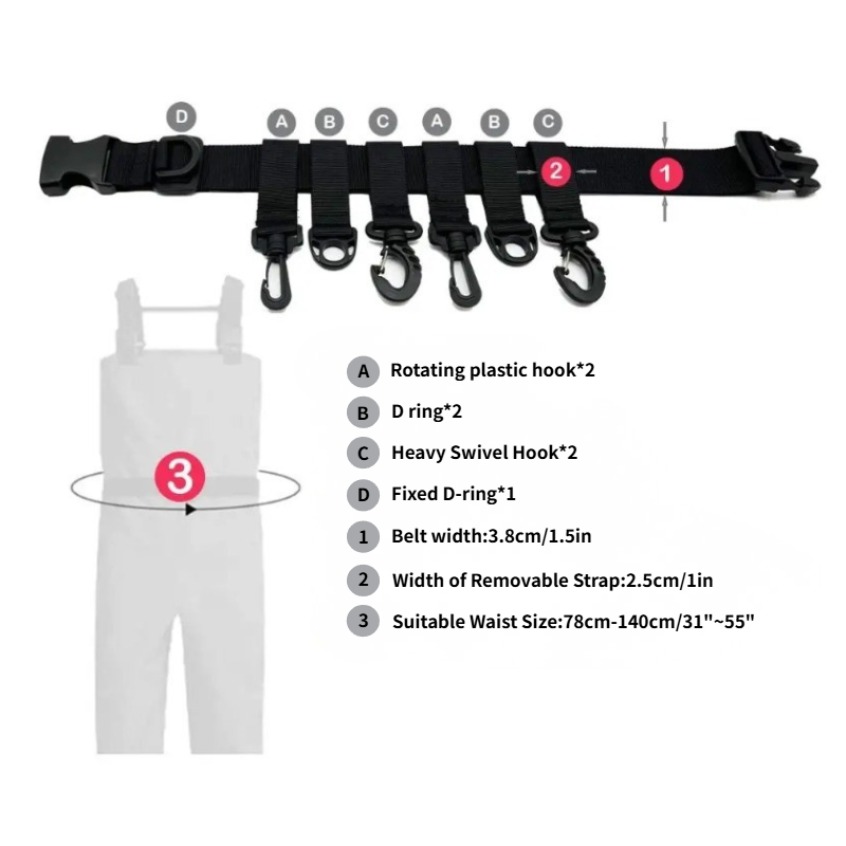 1Pcs Adjustable Wading Belts F - огляд і ціна Fishing Belt