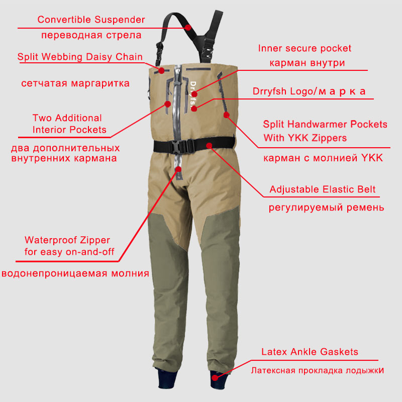 Zippered Waterproof Wader With - огляд і ціна Fishing Waders