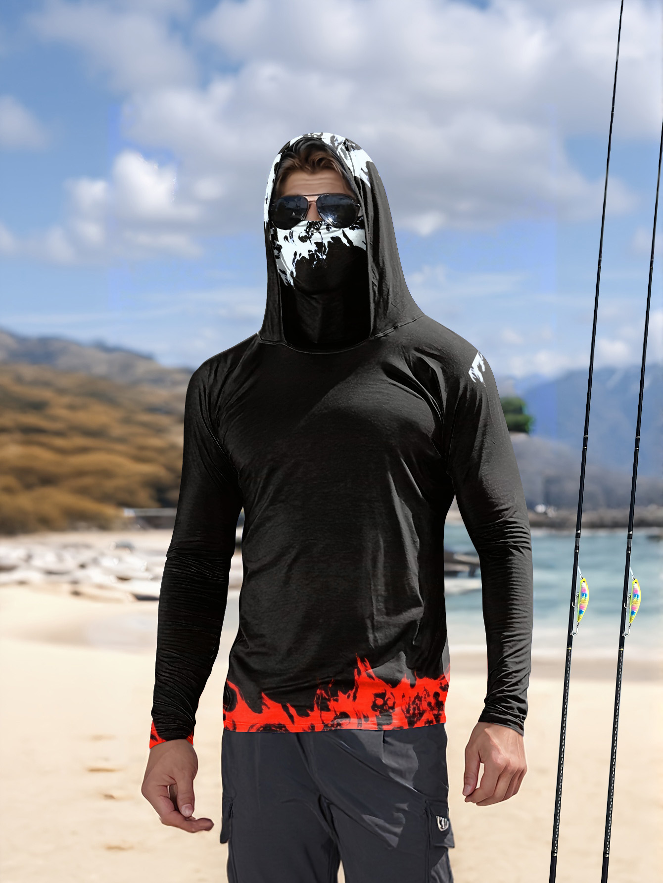 Men Hood Fishing Shirt long sl - огляд і ціна Fishing Shirt Uv Protection