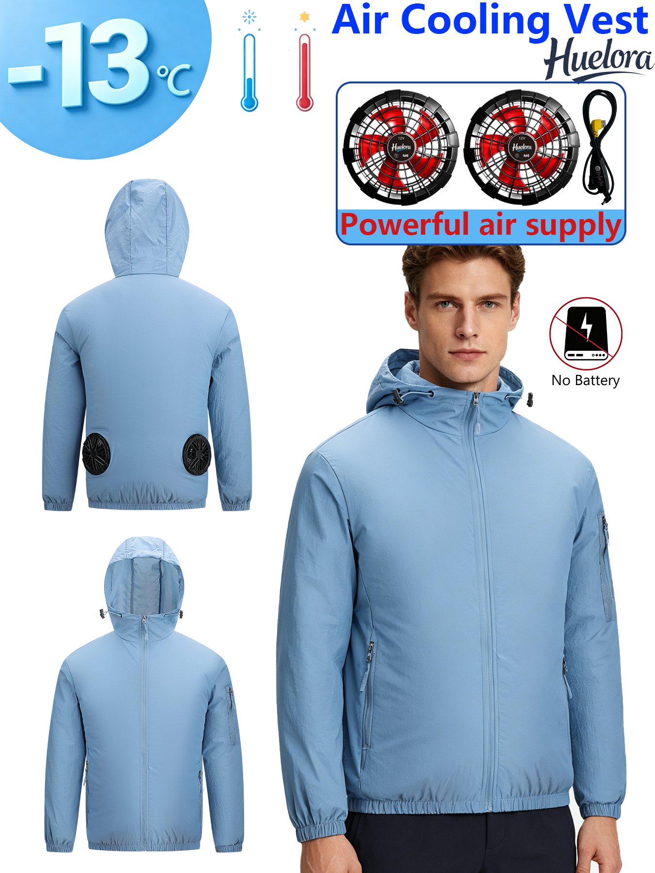 Men's Hooded USB Cooling Jacke - огляд і ціна Fishing Hoodie