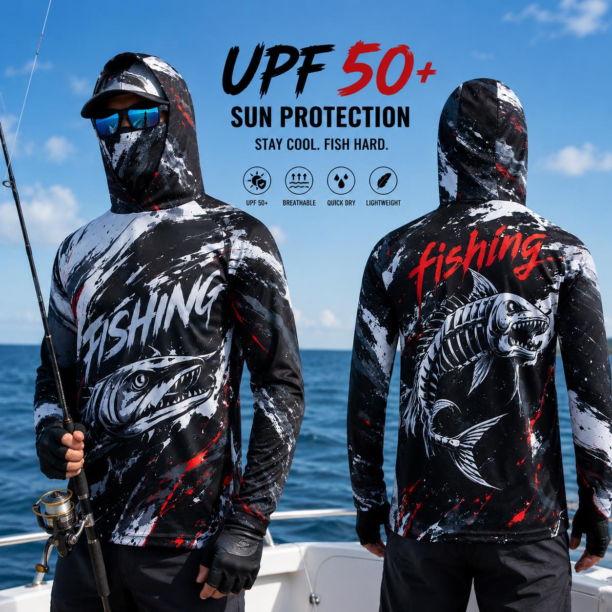 Men's Hooded Fishing Shirt UPF - огляд і ціна Fishing Hoodie