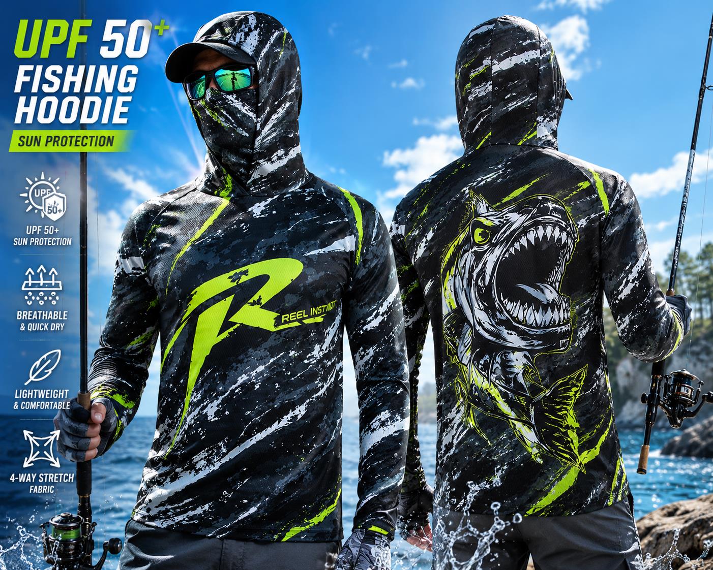Men's Hooded Fishing Shirt UPF - огляд і ціна Fishing Hoodie