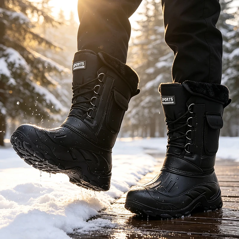 Men Winter Snow Boots Outdoor  - огляд і ціна Fishing Boots