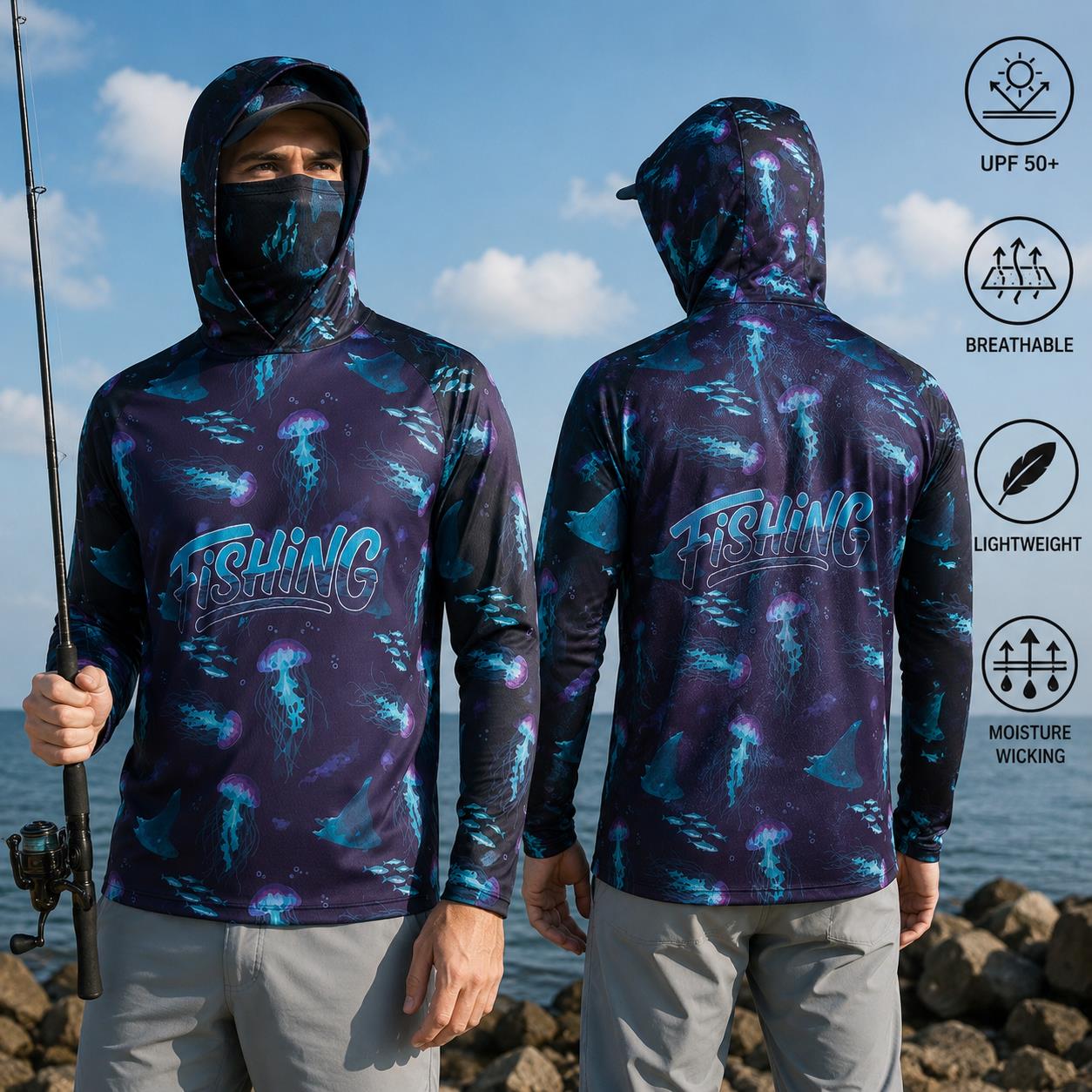 Fishing Shirt Hooded Men Fishi - огляд і ціна Fishing Hoodie