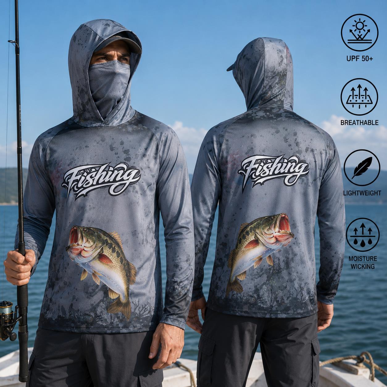 Fishing Shirt Hooded Men Fishi - огляд і ціна Fishing Hoodie