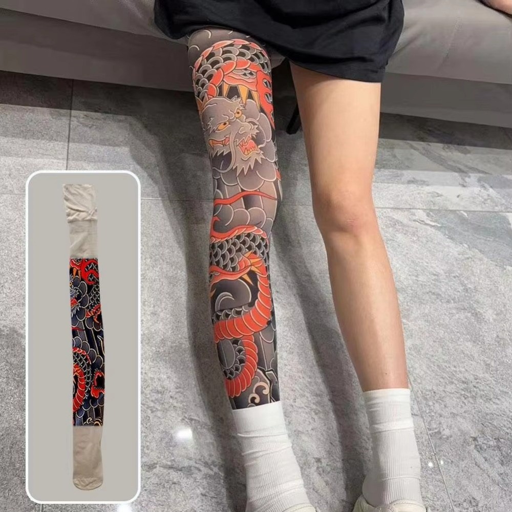 New Full Leg Fake Tattoo Socks - огляд і ціна Fishing Socks