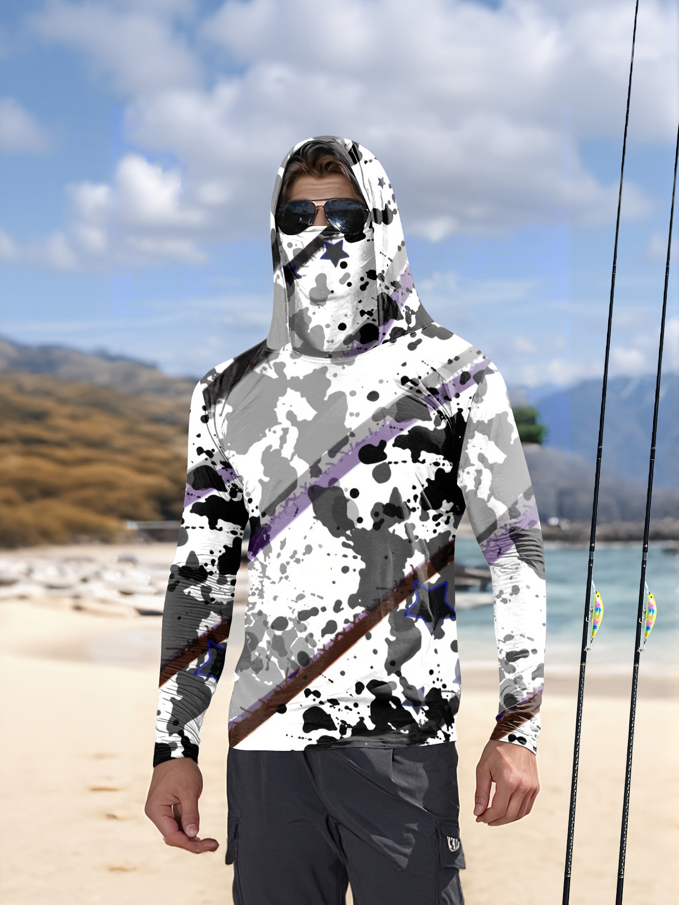 Men Hood Fishing Shirt long sl - огляд і ціна Fishing Shirt Uv Protection